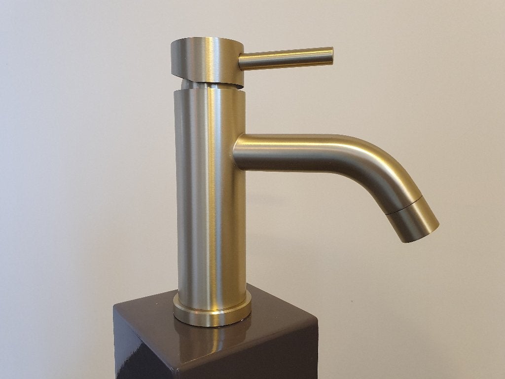 Wastafelkraan GOUD Geborsteld mengkraan badkamer, Ophalen of Verzenden, Nieuw, Koper, Kraan