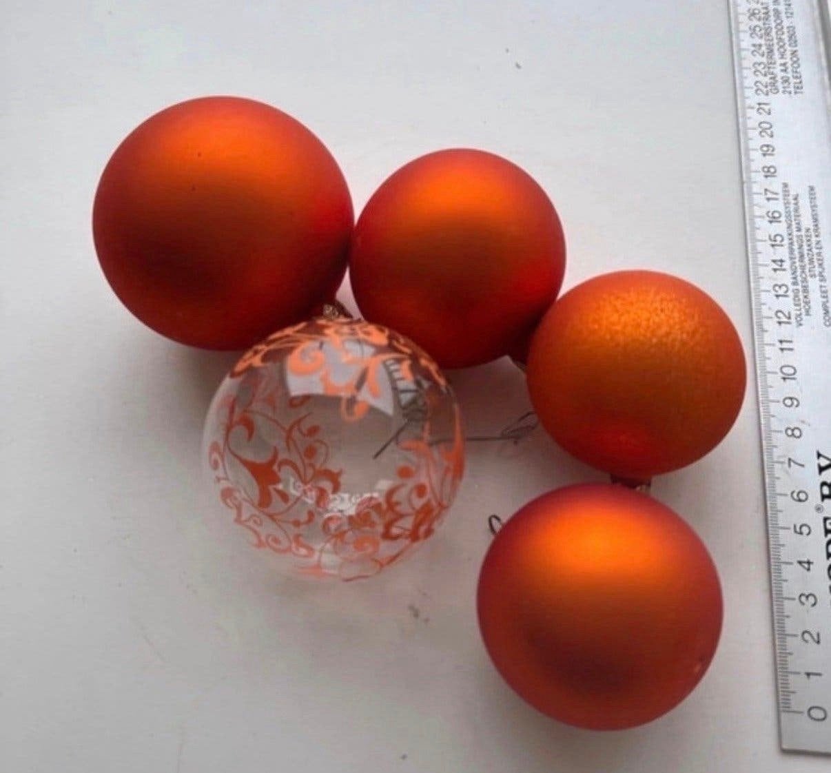 Kerstboomhangers oranje 5 stuks, Ophalen of Verzenden, Zo goed als nieuw