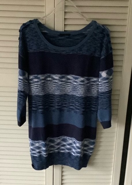 Blauwe gestreepte trui, maat M merk Gina Benotti, Kleding | Dames, Maat 38/40 (M), Blauw, Ophalen of Verzenden, Zo goed als nieuw