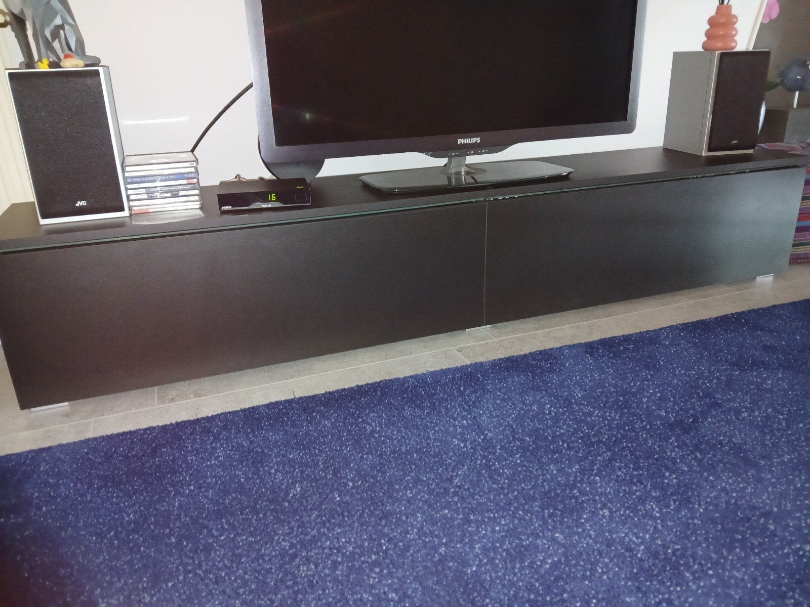 zwart tv-meubel zgan met verlichting b180 x d33 x h32, Ophalen, Zo goed als nieuw, 25 tot 50 cm, Minder dan 100 cm