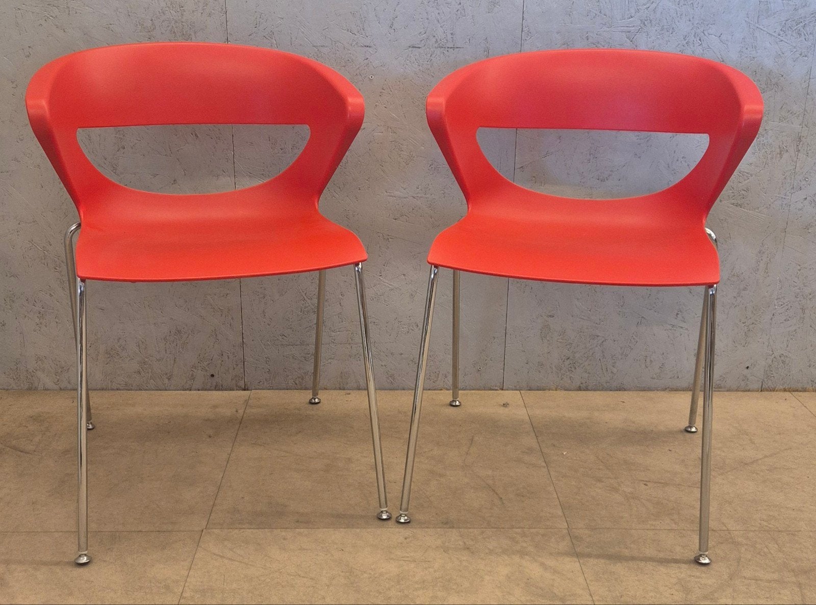 2x Kastel Kicca Design Stoelen Rood – Made in Italy