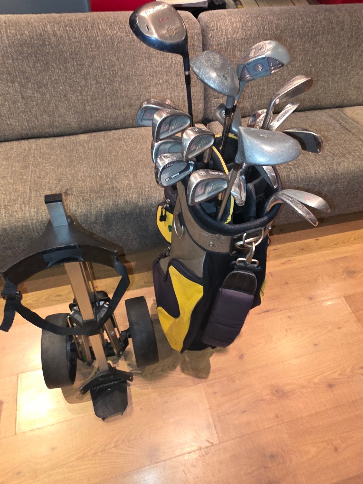 Complete golfset met tas en trolley - Gebruikt, Sport en Fitness, Ophalen, Gebruikt, Set, Overige merken
