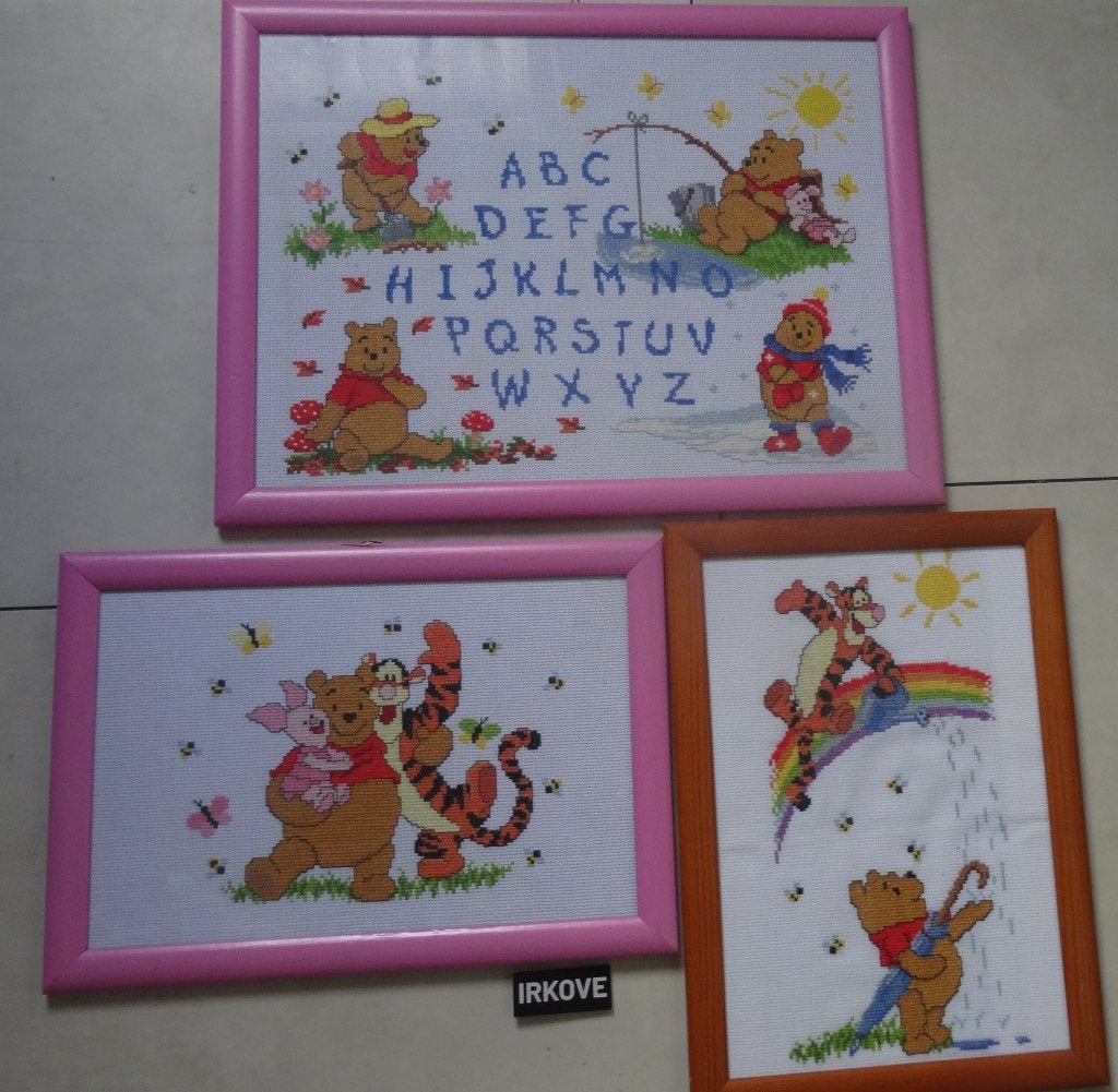 WINNIE DE POOH POEH * EN VRIENDEN *Drie Stuks Geborduurd*, Verzenden, Nieuw, Wanddecoratie