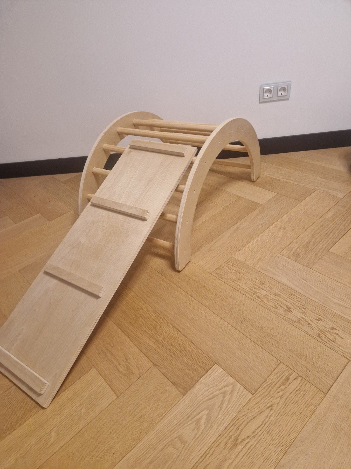 Houten klimrek en glijbaan voor kinderen, Ophalen, Zo goed als nieuw, Glijbaan, Aanbouwonderdeel
