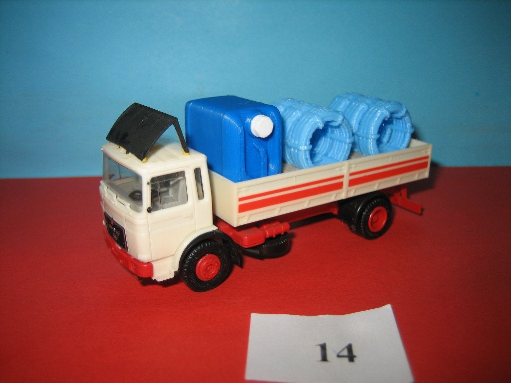 LA-14  Bakwagen MAN demo compl. met lading  Herpa, Ophalen of Verzenden, Zo goed als nieuw, Bus of Vrachtwagen, Herpa
