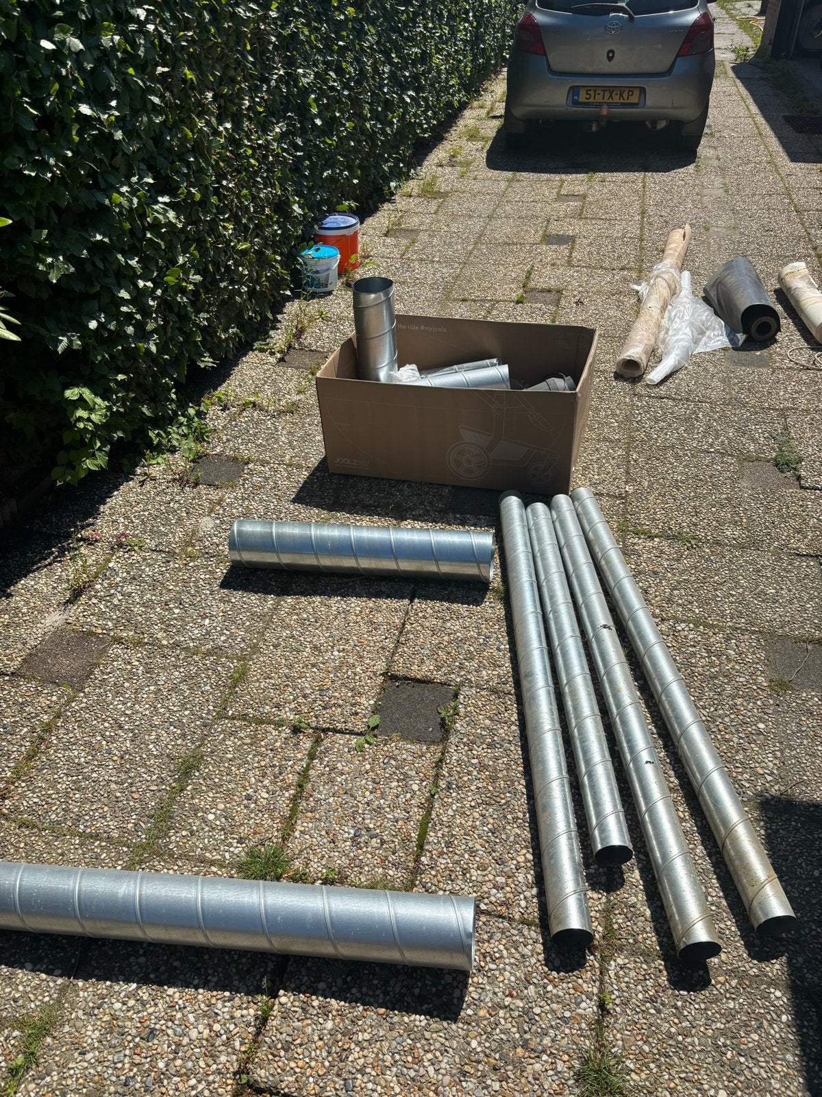 T.E.A.B ventilatie Spiraalbuizen+hulpstukken 125mm en 80mm, Ophalen of Verzenden, Gebruikt, Afzuiger