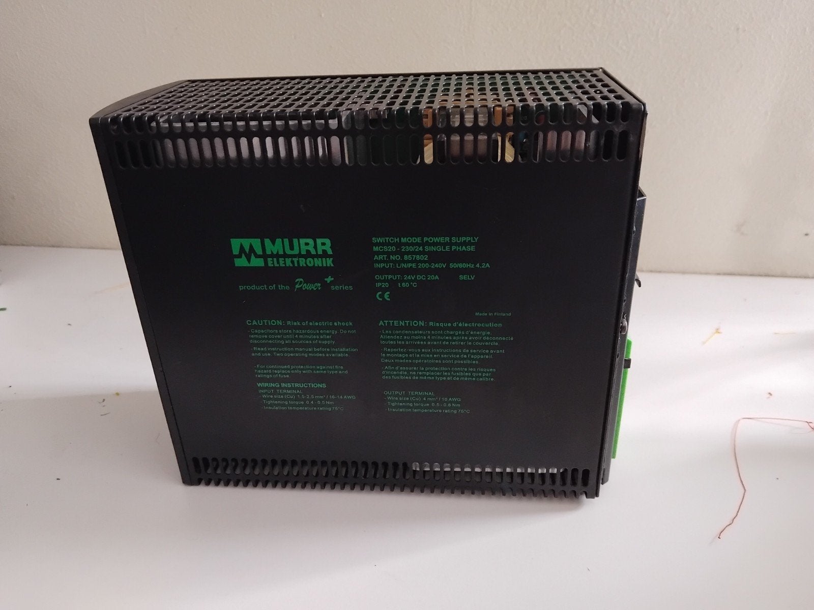 Murr Elektronik MCS20-230/24 Voeding 24V DC 20A, Ophalen of Verzenden, Nieuw