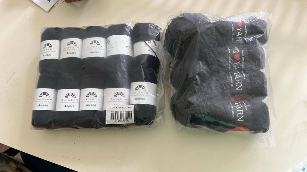 Katoenen garen zwart, merk Hobbii, Ophalen of Verzenden, Zo goed als nieuw, Breien of Haken, Wol of Garen