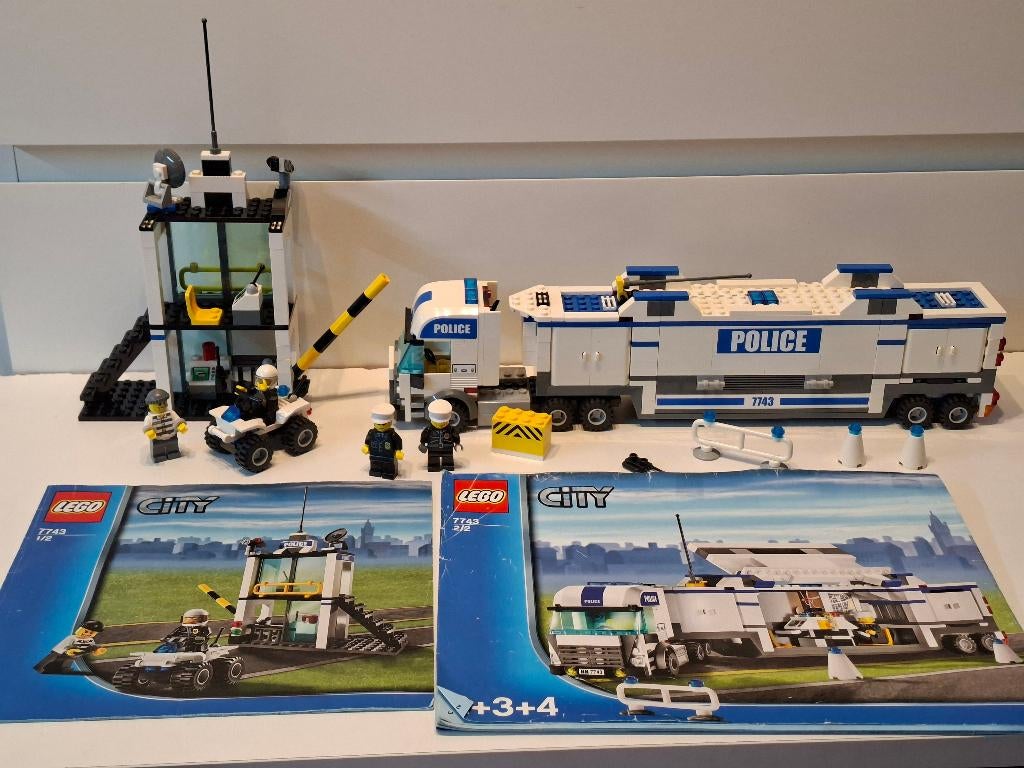Lego City 3x Mobiele Politie Post 7288 7743 60044, City, Lego, Ophalen of Verzenden, Complete set