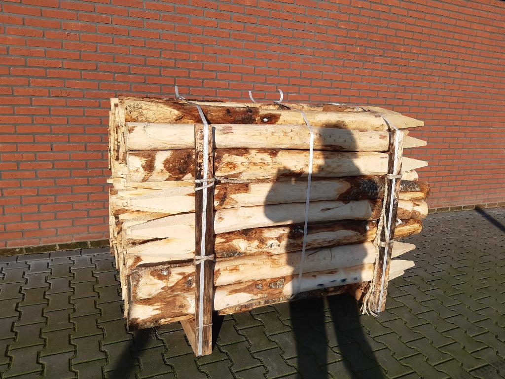 Kastanjehouten palen, heiningpalen, 200cm lang , 10/12cm dik, Tuin en Terras, Palen, Balken en Planken, Ophalen, Nieuw, 180 tot 250 cm