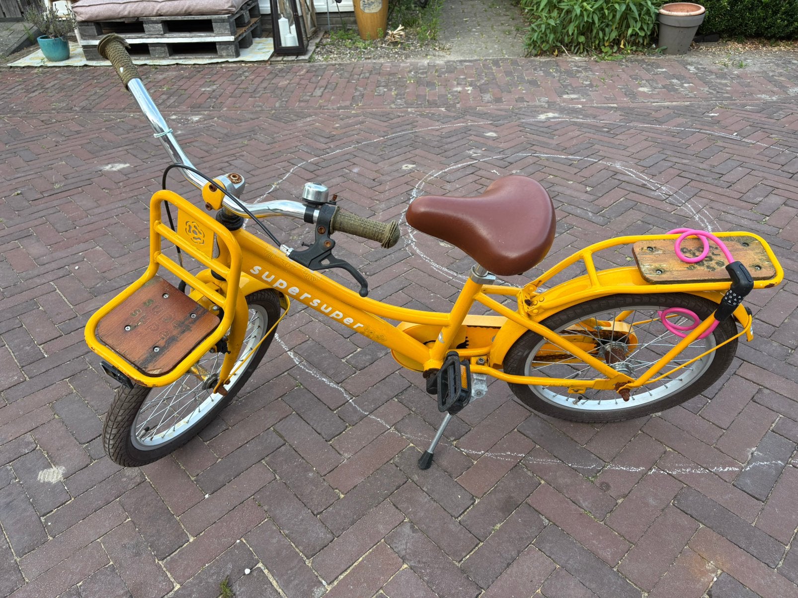 Supersuper Cooper Bamboo 20inch kinderfiets | geel |6–8 jaar, Fietsen en Brommers, Ophalen, Zo goed als nieuw, 20 inch of meer