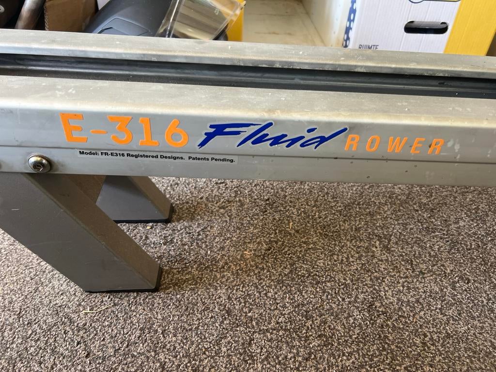 Fluid Rower E-316 Roeitrainer, Ophalen, Gebruikt, Armen, Metaal