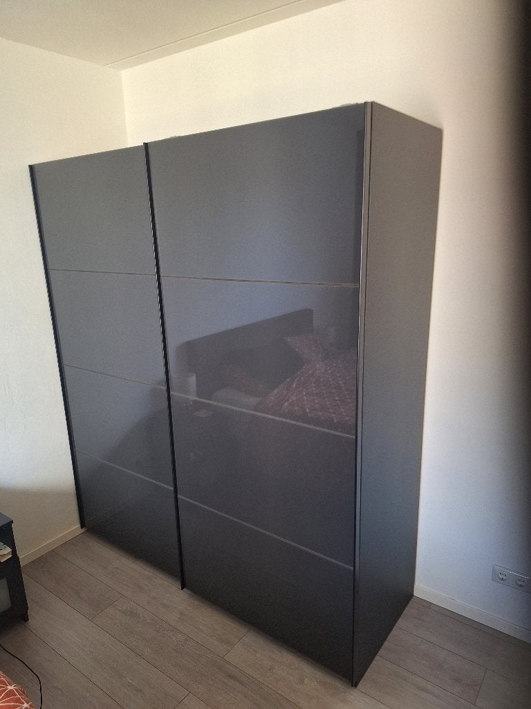 Mooie schuifdeur kledingkast, Ophalen, Met deur(en), Glas, 200 cm of meer