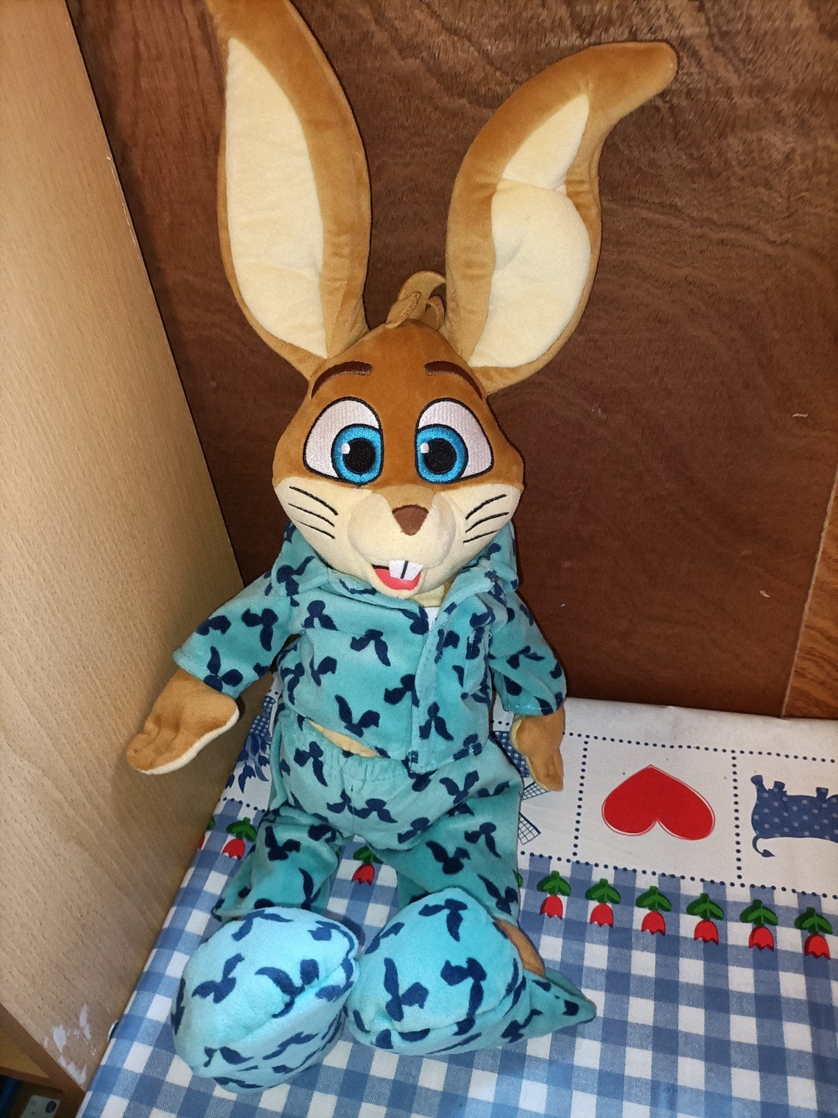 Koos Konijn knuffel in pyjama en pantoffels 53 cm, Ophalen of Verzenden, Zo goed als nieuw, Konijn