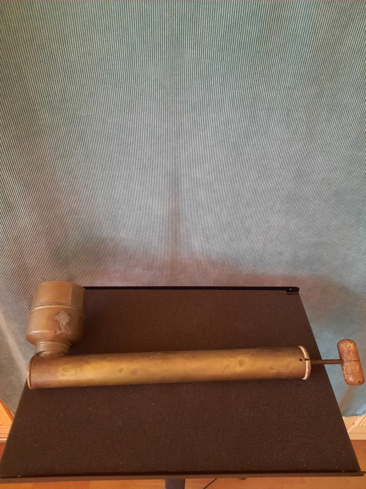 Antieke koperen spuit - decoratief object, Antiek en Kunst, Ophalen of Verzenden