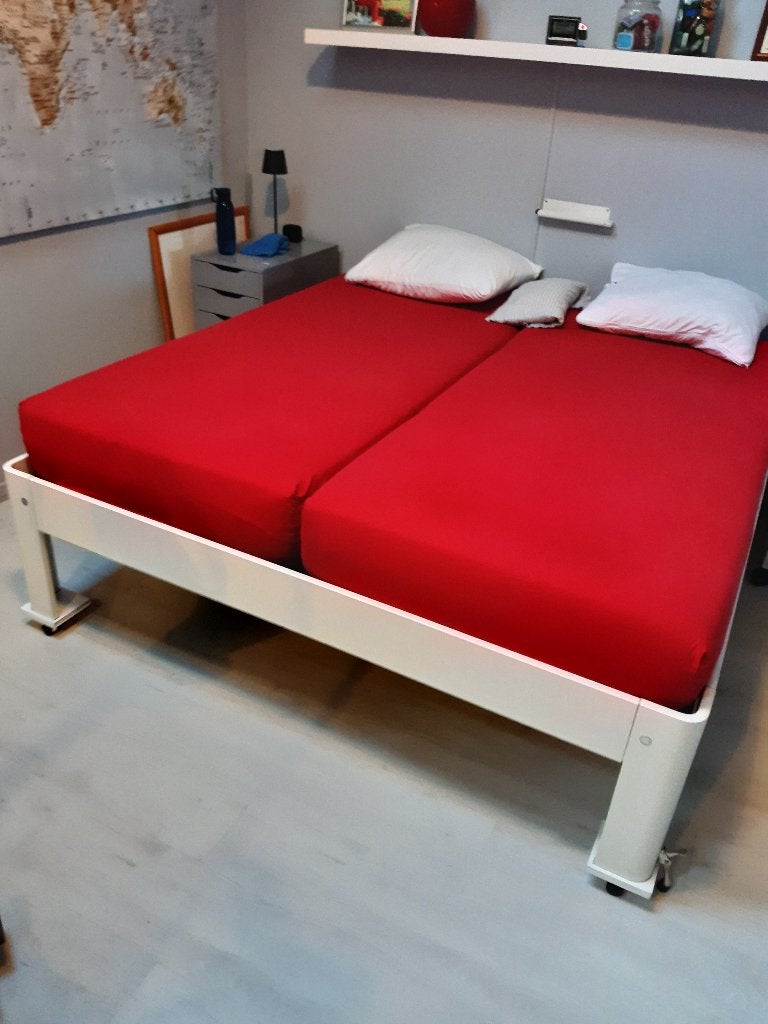 Bedden, Ophalen, 90 cm, Wit, Tweepersoons