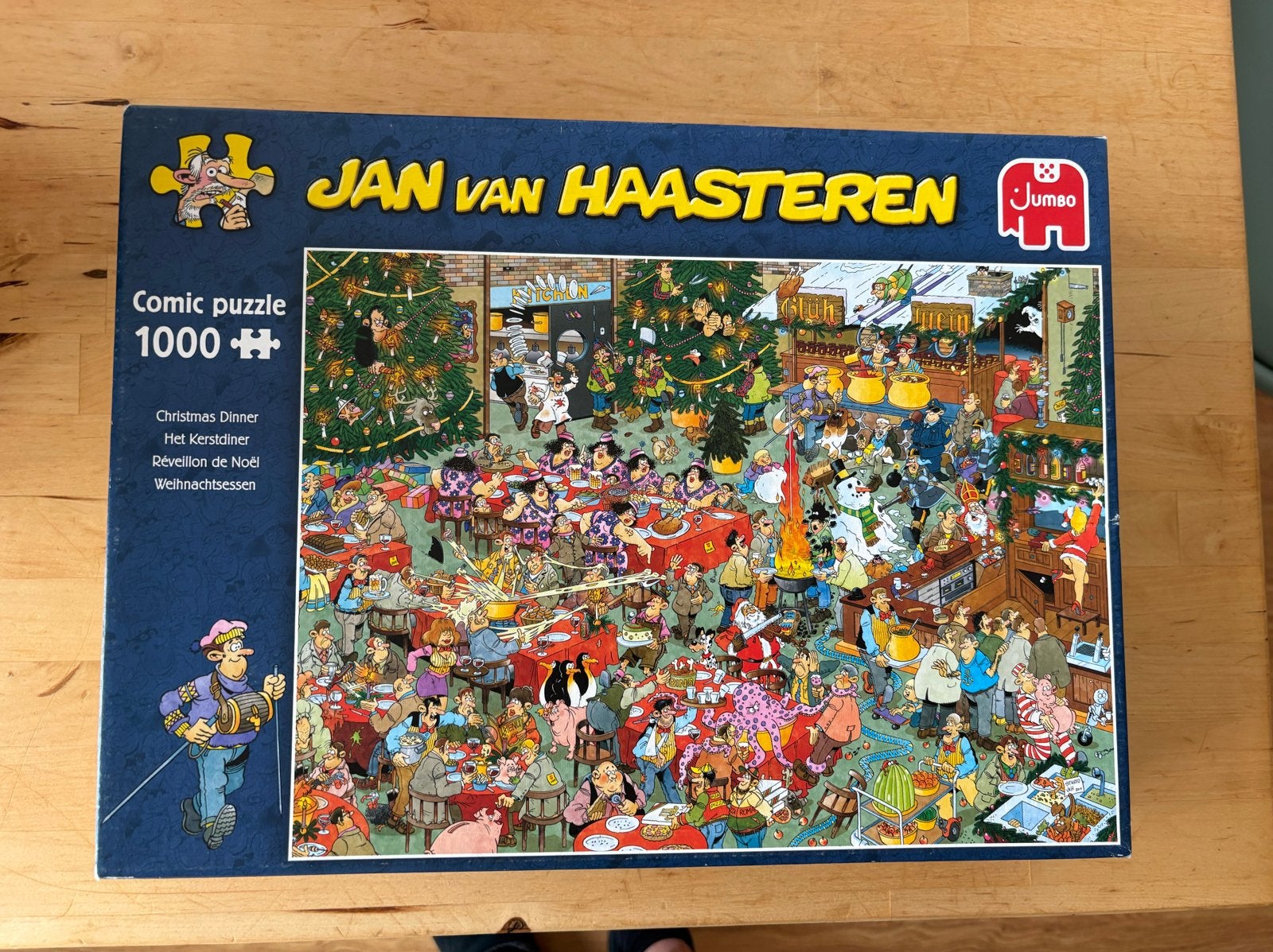 Jan van Haasteren Kerstdiner Puzzel 1000 stukjes, Ophalen of Verzenden, 500 t/m 1500 stukjes, Gebruikt, Legpuzzel