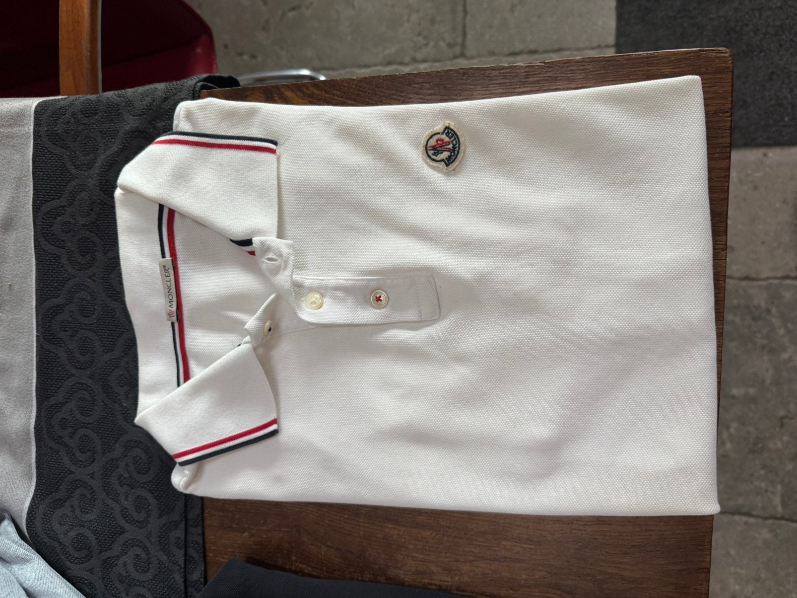 Moncler polo M wit, Ophalen of Verzenden, Zo goed als nieuw, Wit