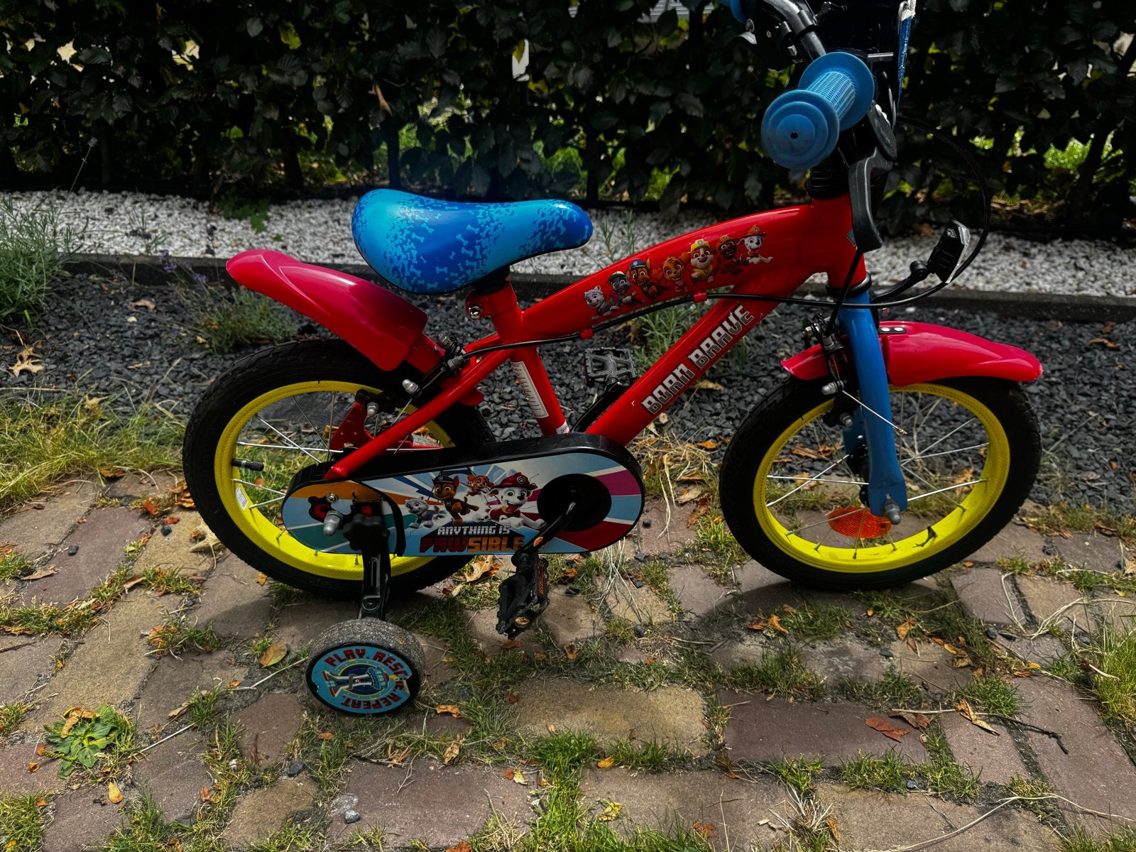 Paw Patrol Kinderfiets 14 inch met (afneembare) zijwieltjes, Fietsen en Brommers, Ophalen, Zijwieltjes, Velgrem, Minder dan 16 inch