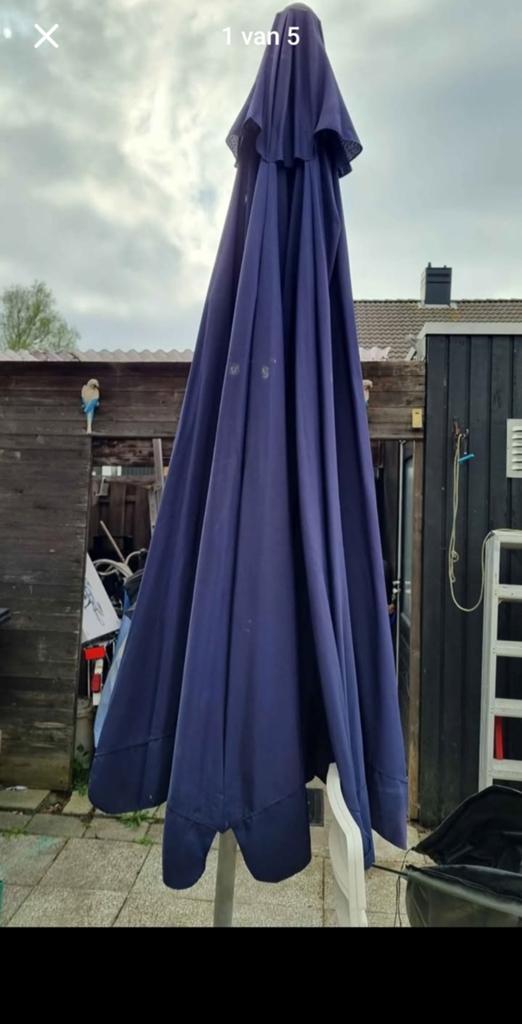 Horeca parasol 4 m doorsnee, Ophalen of Verzenden, 3 tot 4 meter, Stokparasol