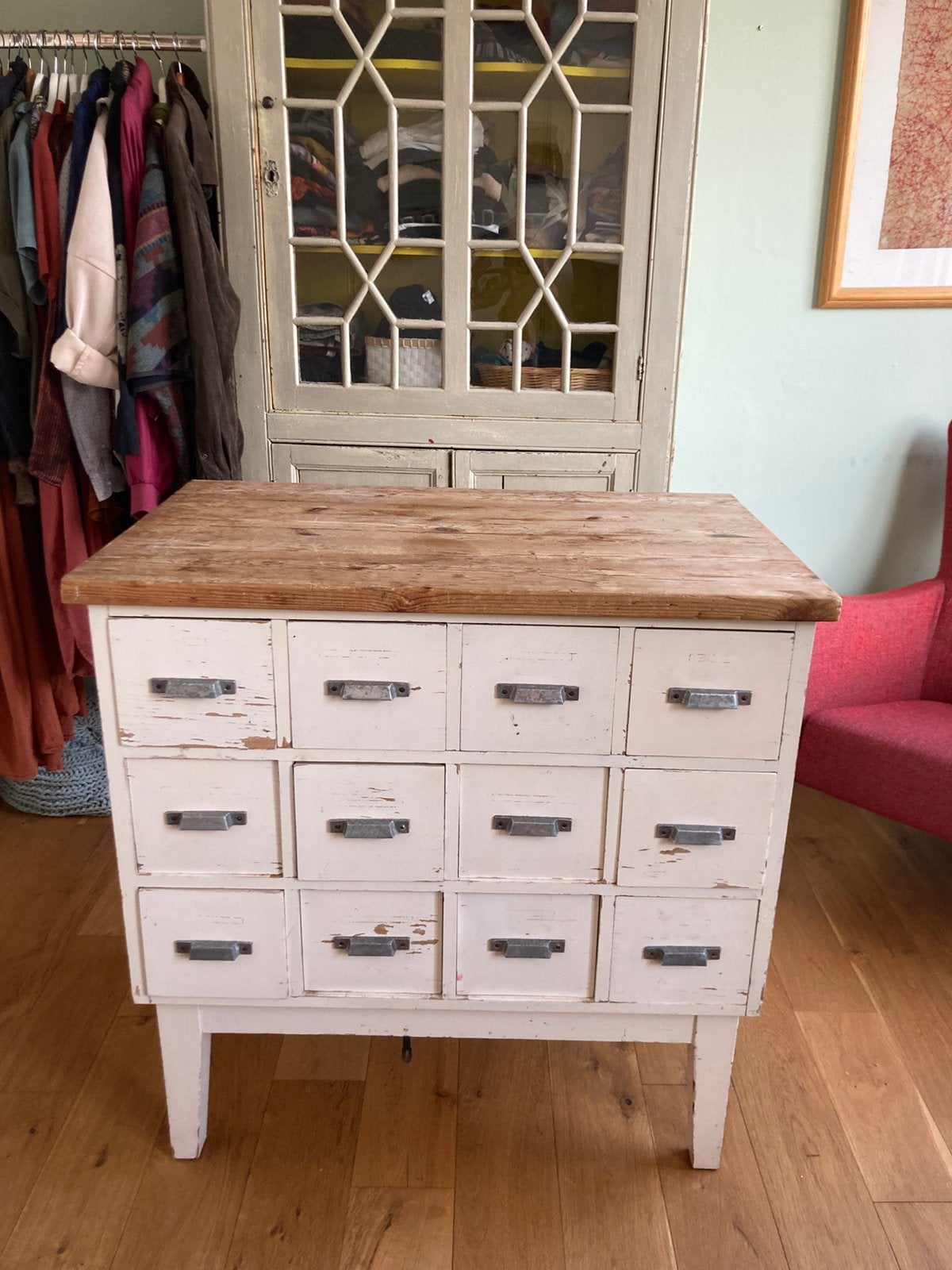 Houten design commode, Huis en Inrichting, Kasten | Ladekasten, Ophalen, Gebruikt, 100 tot 150 cm, 5 laden of meer
