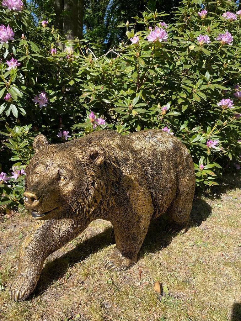 Beer, Antiek Goud, vijver, gazon, dierentuin, 110cm, Tuin en Terras, Ophalen, Nieuw, Kunststof, Dierenbeeld