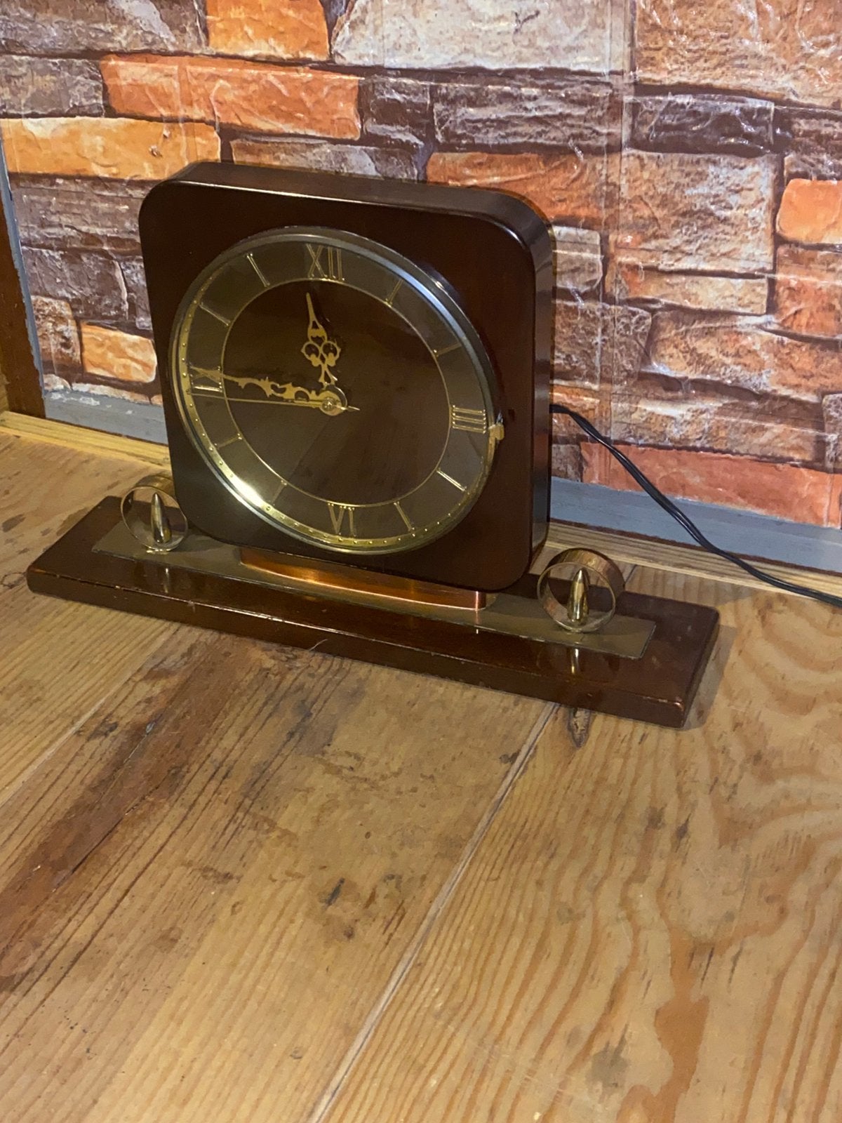 Elektrische schoorsteenklok / pendule (werkt prima, 220 V), Antiek en Kunst, Ophalen of Verzenden