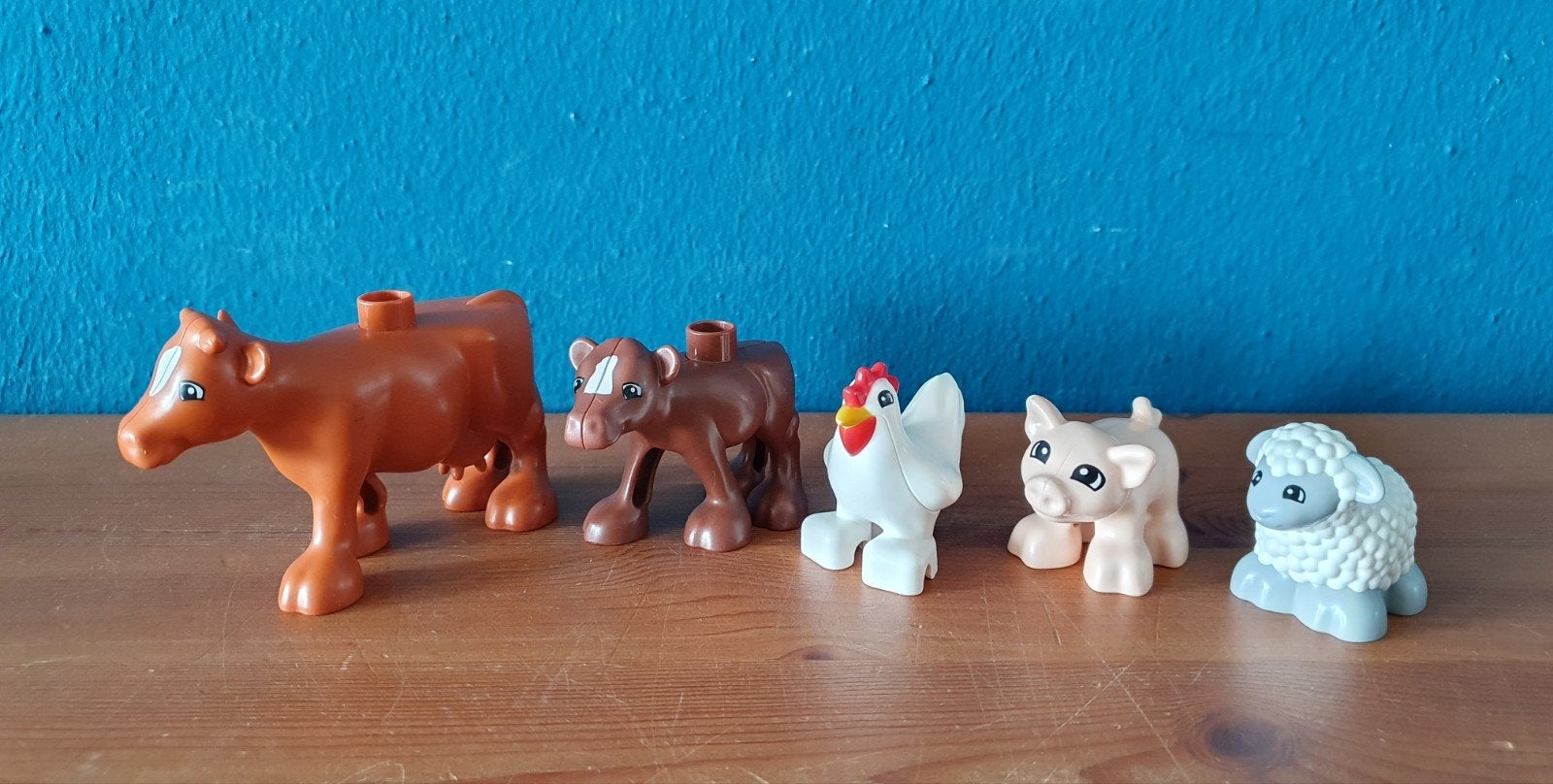 Duplo Dieren Boerderij koe kalf kip big lam, Ophalen of Verzenden, Zo goed als nieuw, Duplo