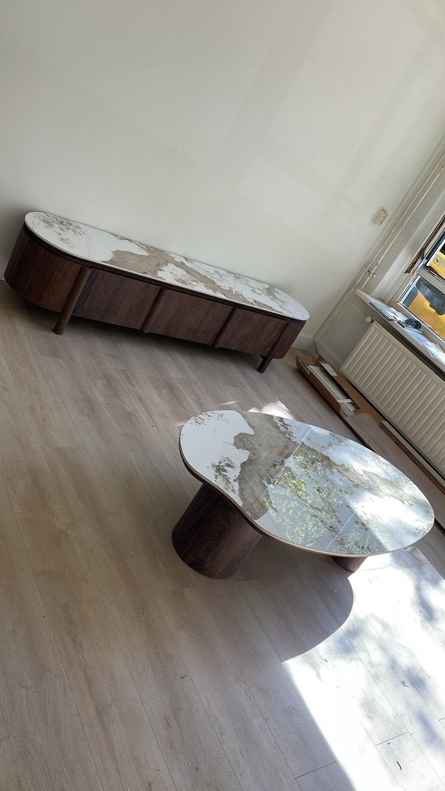 Moderne salontafel en tv-meubel set - nieuw, Huis en Inrichting, Tafels | Salontafels, Ophalen, 50 tot 100 cm, Zo goed als nieuw