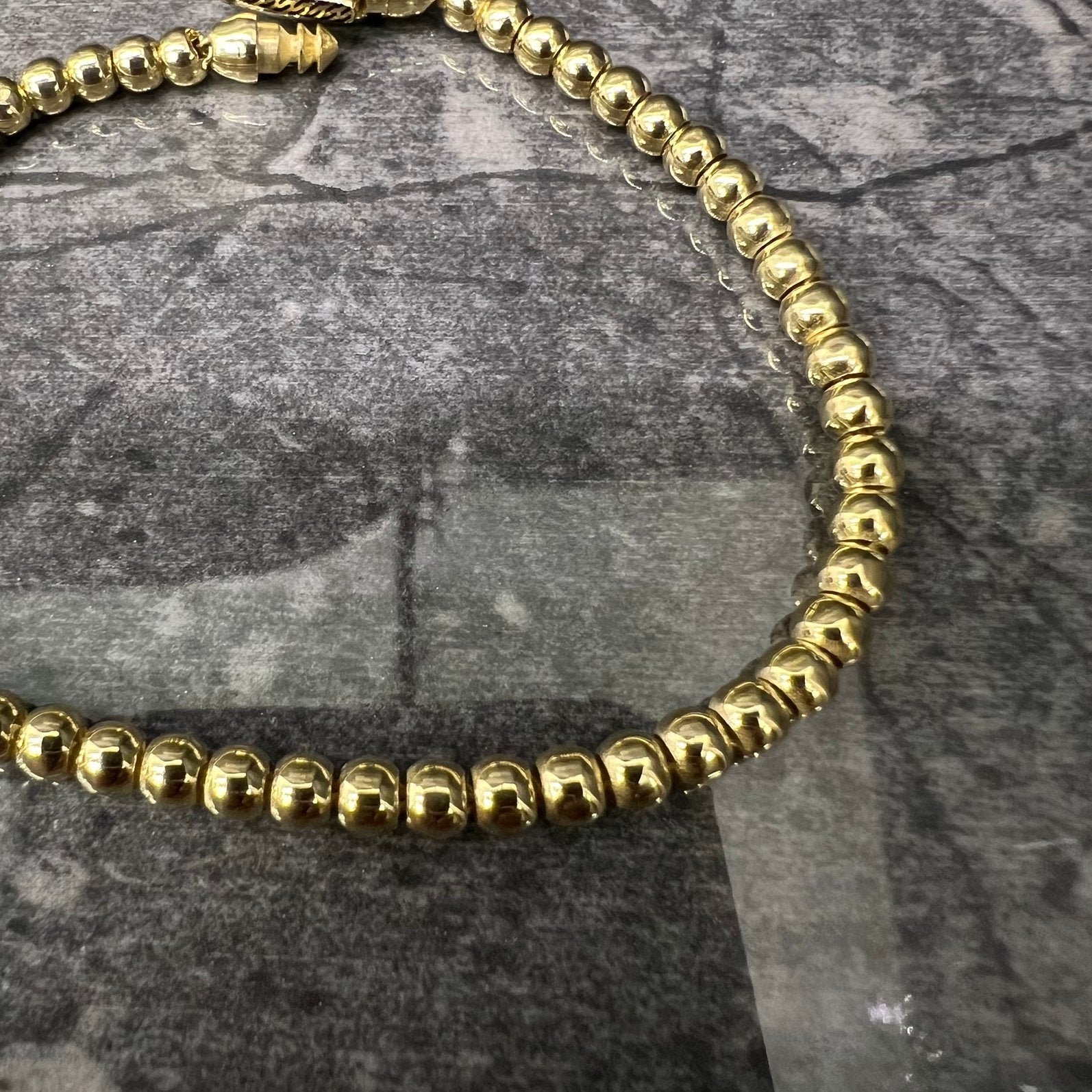 18 karaat gouden armband monaco schakel balletjes, Ophalen of Verzenden, Nieuw, Goud