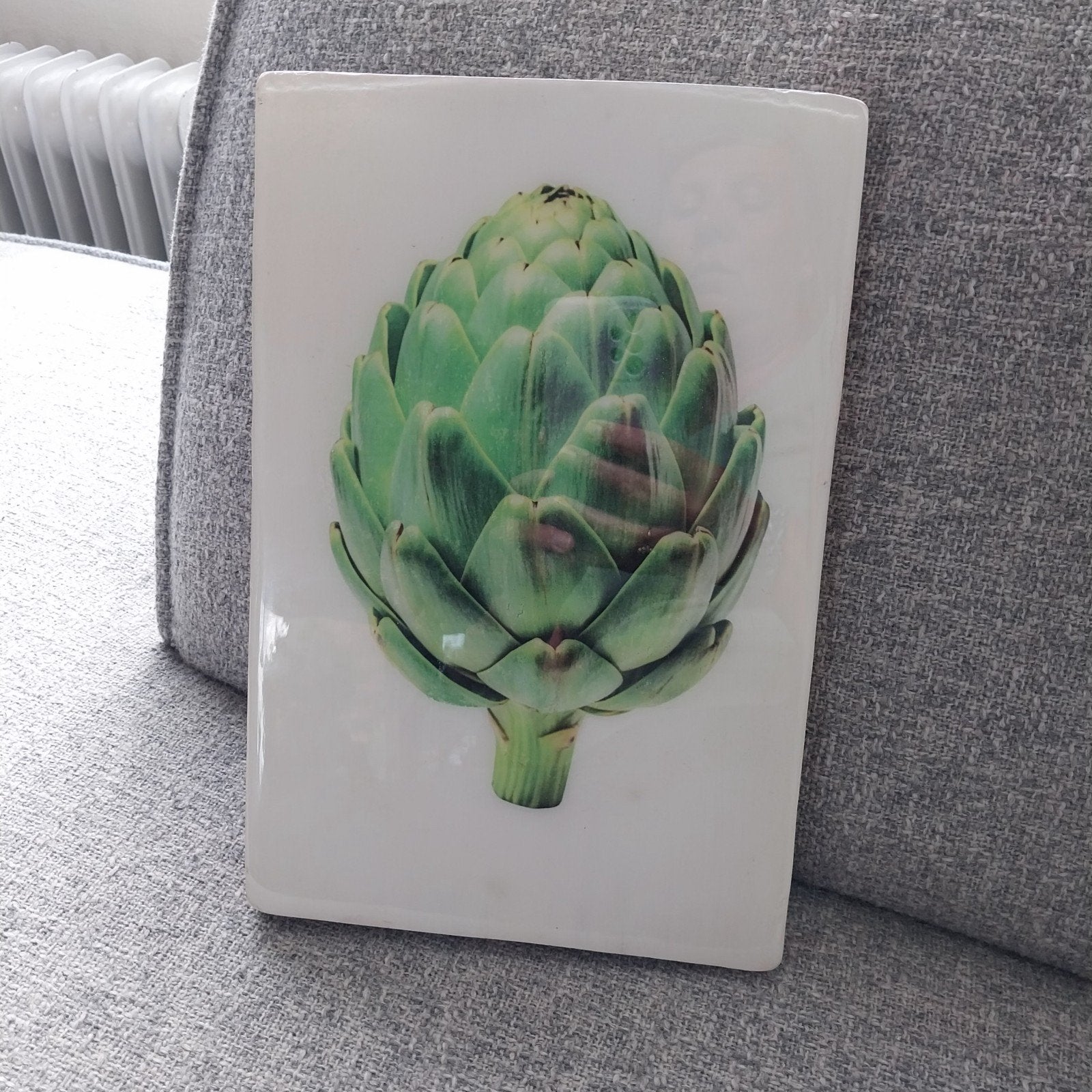 Wanddecoratie Artisjok op Houten Paneel/ Stigerwoods, Groen, Gebruikt, Hout, Ophalen of Verzenden