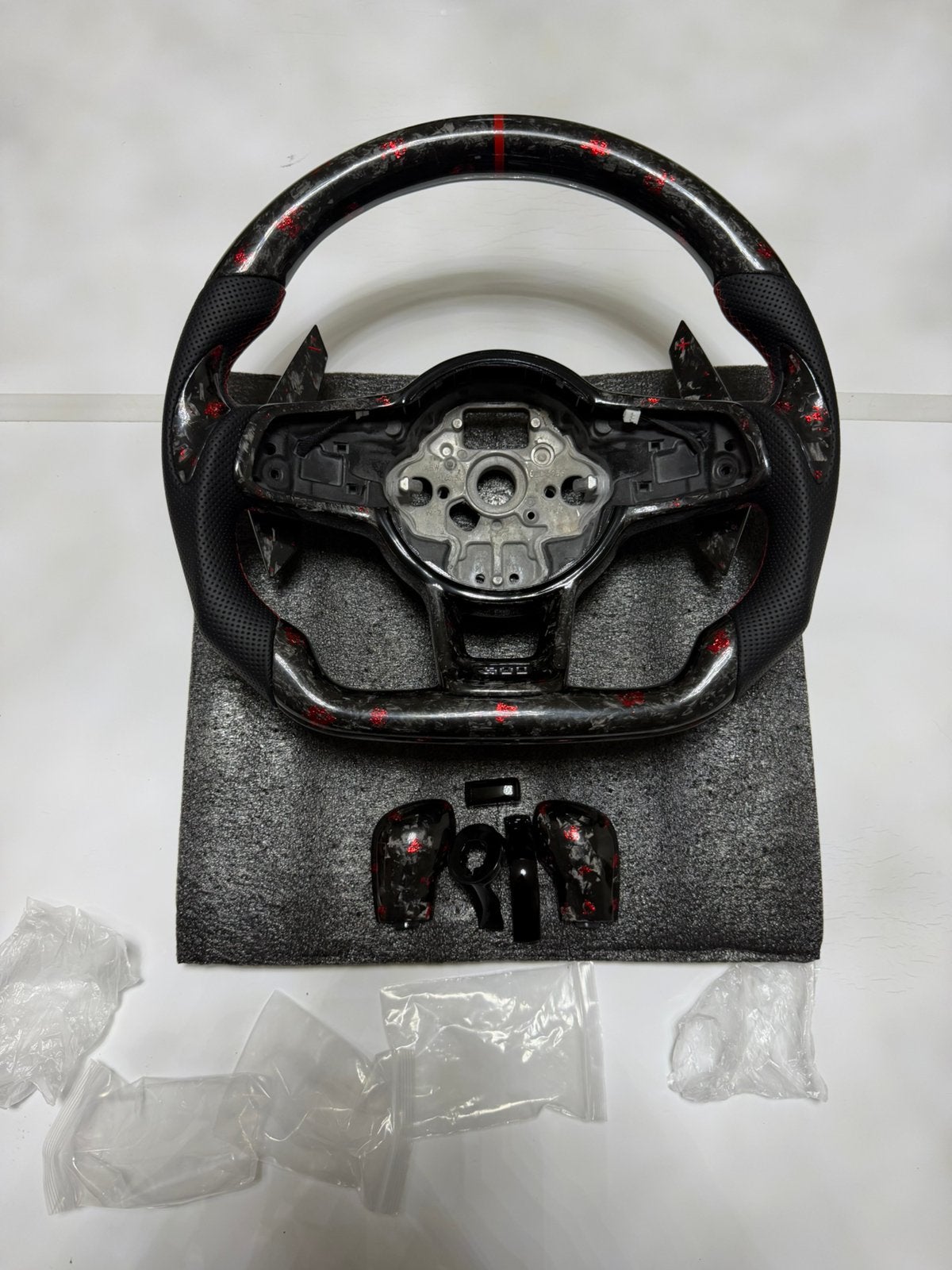Combi set golf/polo gti stuur forged carbon red+dsg, Ophalen of Verzenden, Nieuw