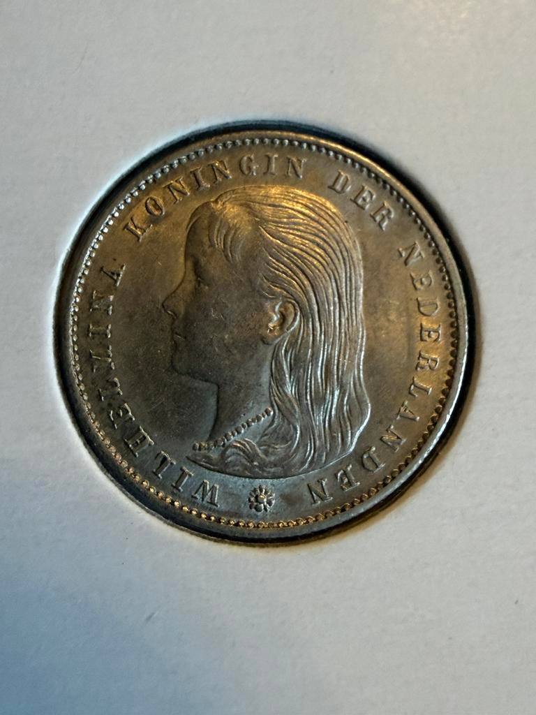 Kwartje 1897 Wilhelmina unc, Ophalen of Verzenden, Koningin Wilhelmina, 25 cent