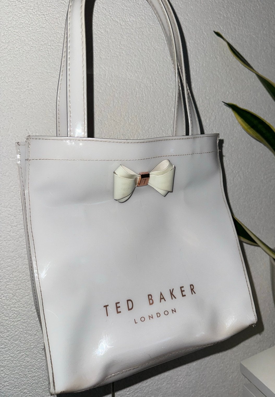 Ted Baker Shopper Tas - lichtgrijs met strik, Ophalen of Verzenden, Gebruikt, Wit, Shopper