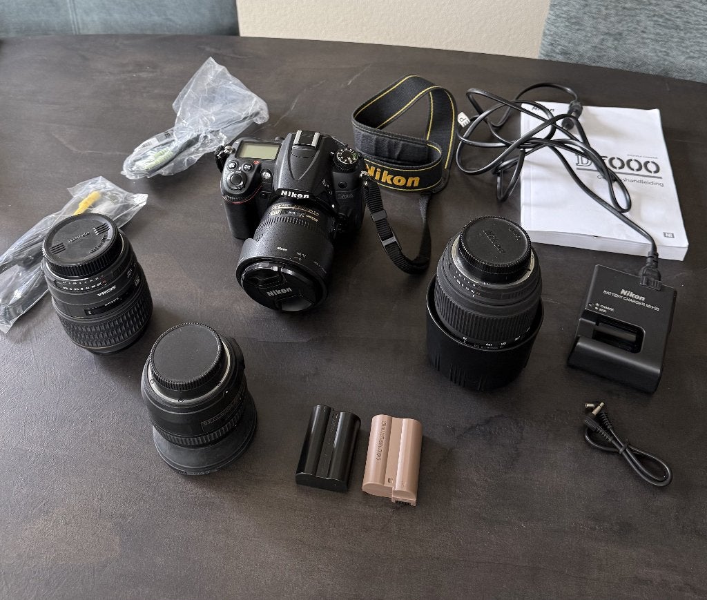 Nikon spiegelreflex met 4 objectieven, Bodydop, Gebruikt, Spiegelreflex, Ophalen of Verzenden