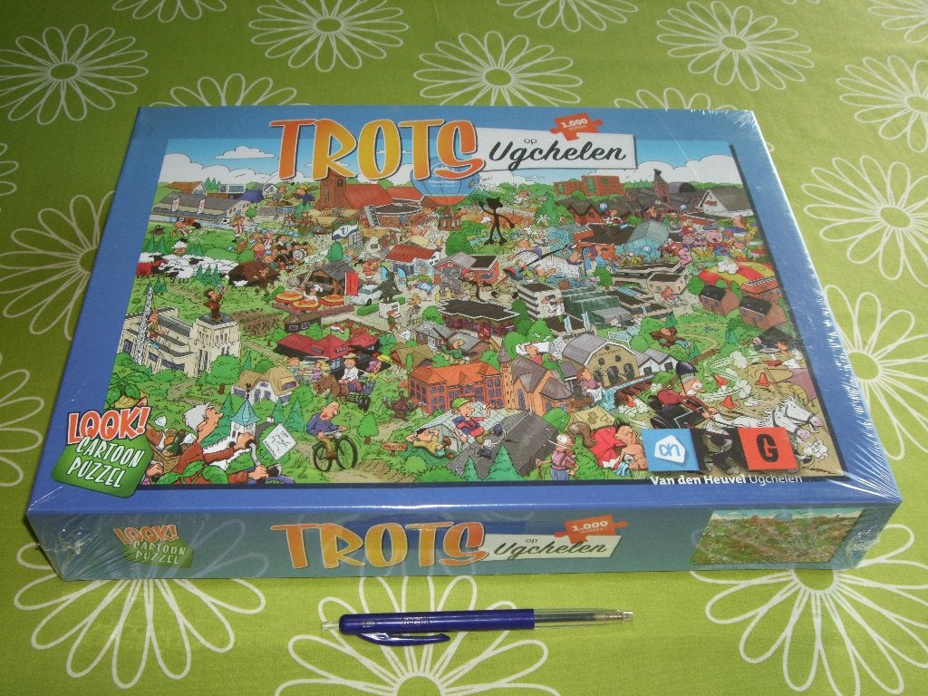 Nieuw in seal: Trots op Ugchelen cartoon puzzel - 1000 st, Hobby en Vrije tijd, Denksport en Puzzels, Ophalen of Verzenden, 500 t/m 1500 stukjes