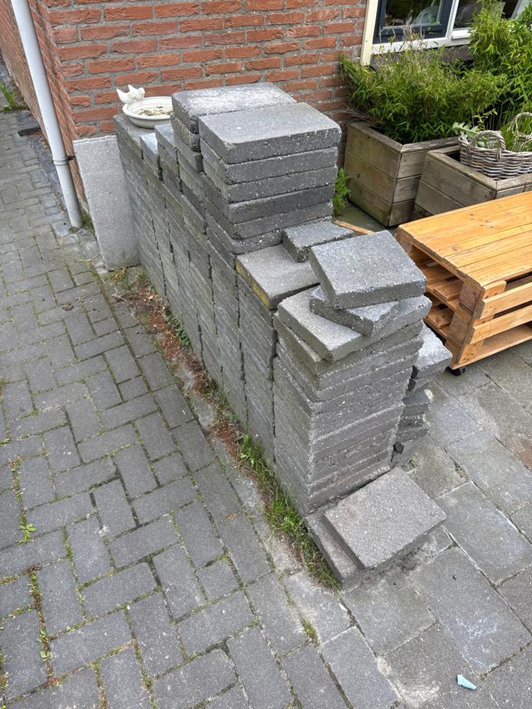 9m2 betontegels 30x20cm voor terras of pad, Ophalen, Gebruikt, 5 tot 10 m², Beton
