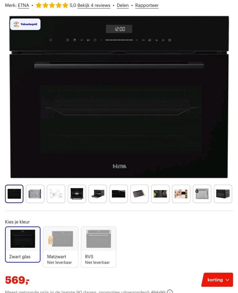 Etna CM250 ZT Combi oven/magnetron/grill ONGEBRUIKT, Witgoed en Apparatuur, Magnetrons, Ophalen, Combimagnetron, Hete lucht, Nieuw