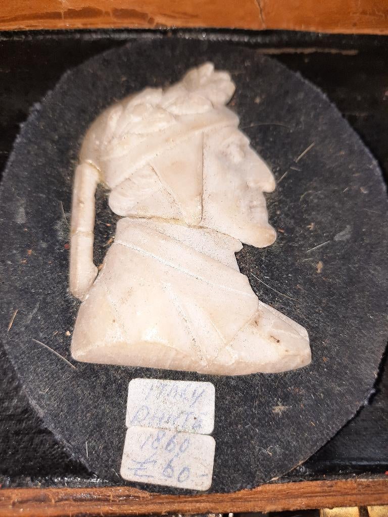 Dante figuur marmer op vilt, Minder dan 20 cm, Ophalen of Verzenden, Wanddecoratie, Europa