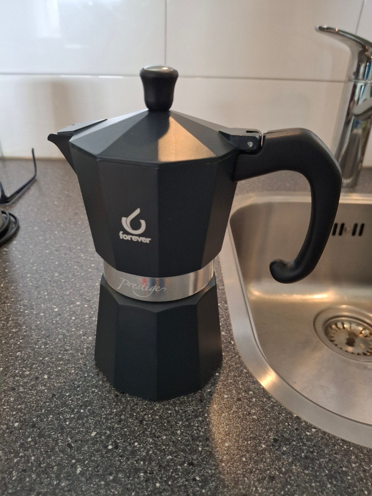 Forever Prestige Moka Pot - Zwart, Witgoed en Apparatuur, Ophalen, Overige modellen, Gemalen koffie, Zo goed als nieuw