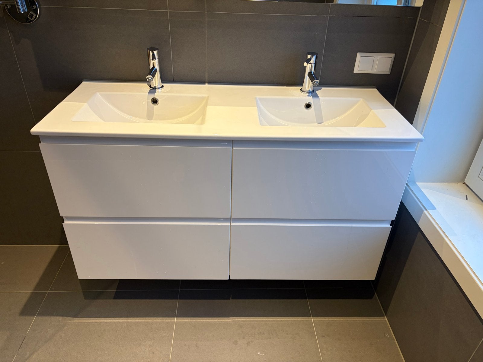 Maxaro Modulo Badkamermeubel met Wastafel - Hoogglans Wit, 100 tot 150 cm, Ophalen of Verzenden, Zo goed als nieuw, Minder dan 100 cm