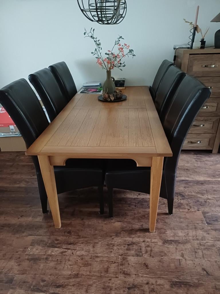 Tafel met 6 stoelen, Huis en Inrichting, Ophalen, Gebruikt, 4 tot 6 stoelen