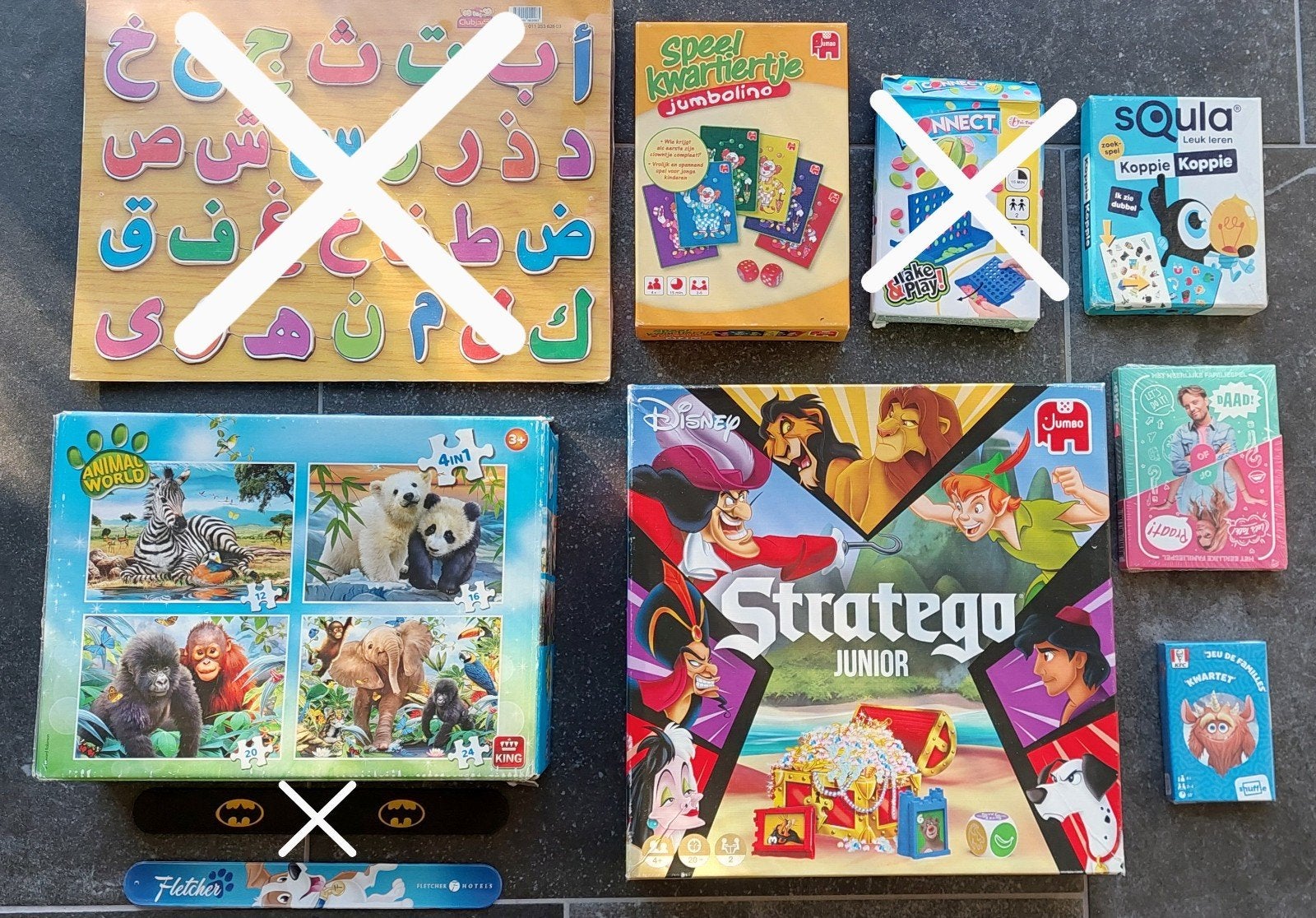 Disney Stratego Junior, LOL, Kwartet, Squla, Jumbo, Puzzels, Jumbo, Ophalen of Verzenden, Zo goed als nieuw, Drie of vier spelers