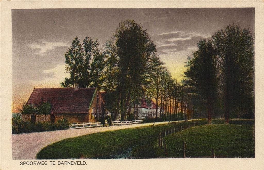 Spoorweg te Barneveld. - fietser - ongelopen, Verzenden, 1920 tot 1940, Ongelopen, Gelderland