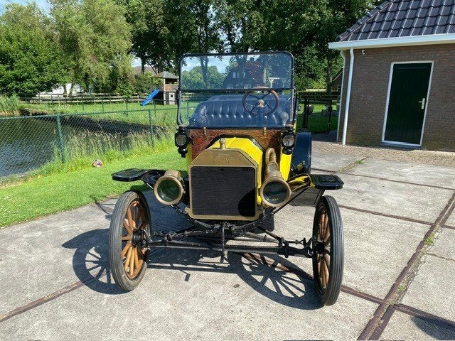 ford model T 1914 oldtimer, Auto's, Achterwielaandrijving, Zwart, Cabriolet, Geel
