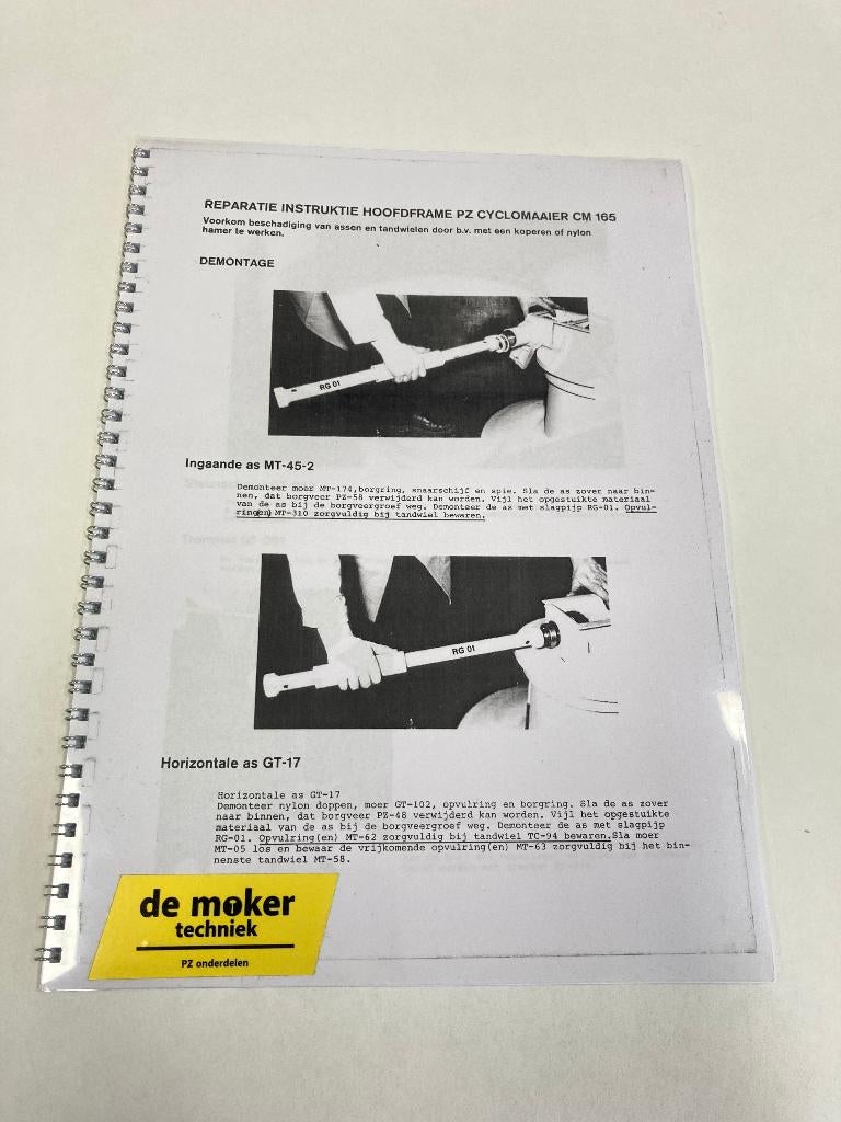 Werkplaatshandboek PZ cyclomaaier PZ165 & PZ215, Ophalen of Verzenden, Nieuw, Onbekend, Catalogus