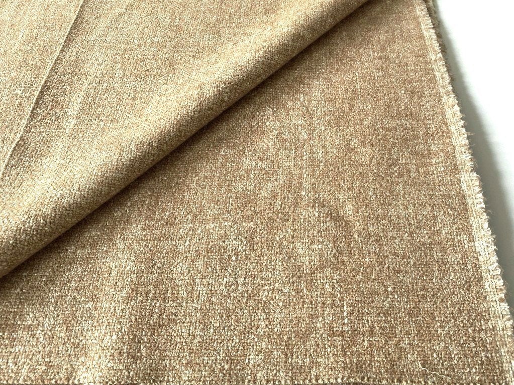 De Ploeg Everest 92; lichtbruin+crème; restant meubelstof, Wol, Bruin, 120 cm of meer, Nieuw