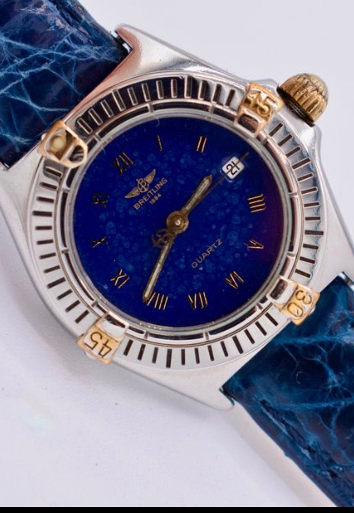 Breitling Callistino blue Dames Staal/18k Goud, Overige merken, Staal, Polshorloge, Ophalen of Verzenden