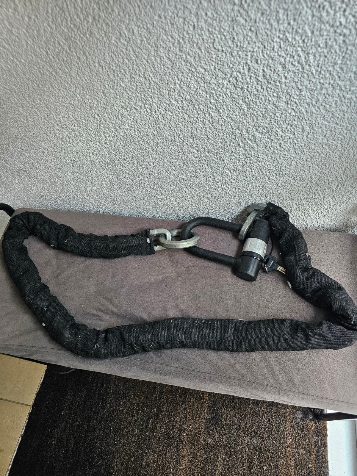 Kettingslot met slot, Ophalen, Zo goed als nieuw, Kettingslot