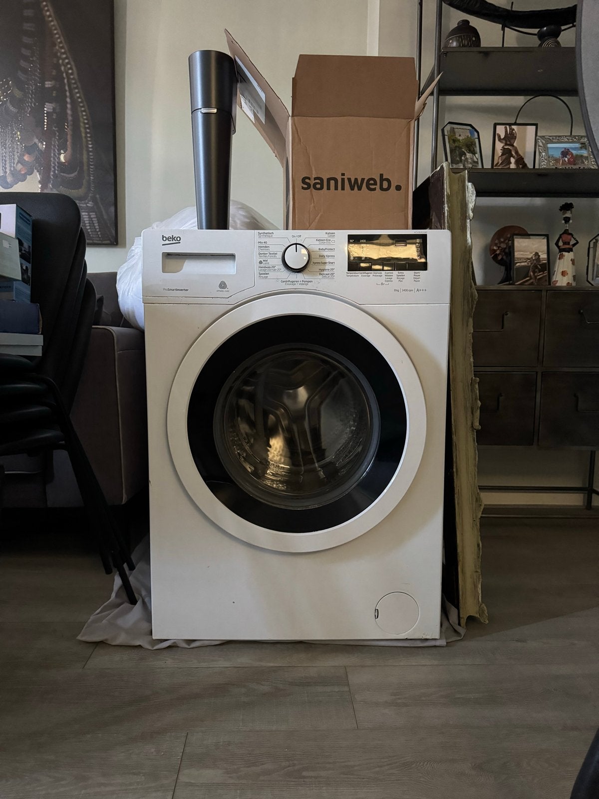 Beko wasmachine met lekkage - 8kg 1400rpm, Ophalen, 1200 tot 1600 toeren, Gebruikt, Minder dan 85 cm
